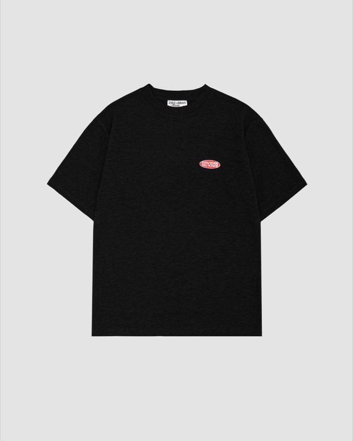 21ST URBAN Black Ovale Waffle T-shirt