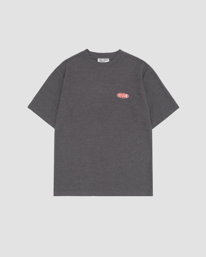 21ST URBAN Grey Ovale Waffle T-shirt