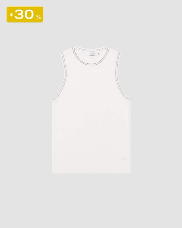 Selected White Trico Tanktop
